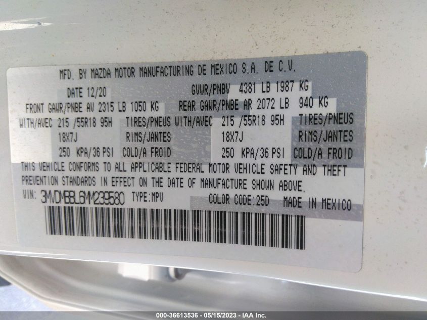 2021 MAZDA CX-30 SELECT - 3MVDMBBL6MM239580
