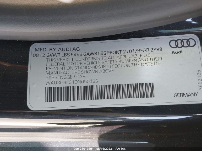 2013 AUDI A7 3.0 PRESTIGE - WAU3GBFC1DN050465