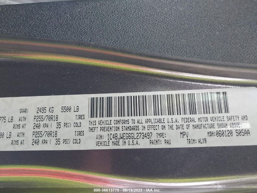 2016 JEEP WRANGLER UNLIMITED SAHARA - 1C4BJWEG6GL273497