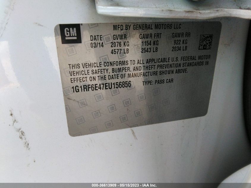 2014 CHEVROLET VOLT - 1G1RF6E47EU156856