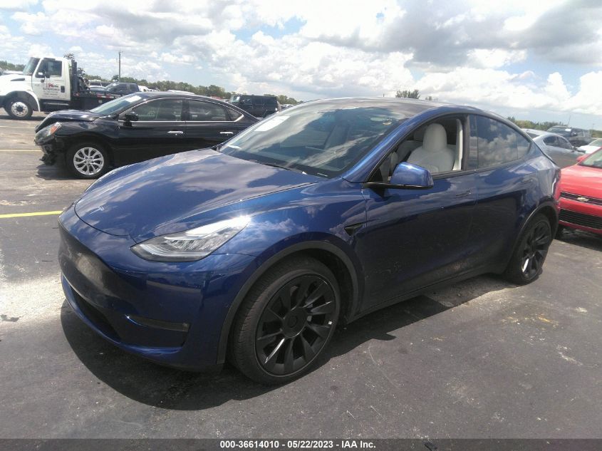 2022 TESLA MODEL Y LONG RANGE - 7SAYGAEE9NF425110
