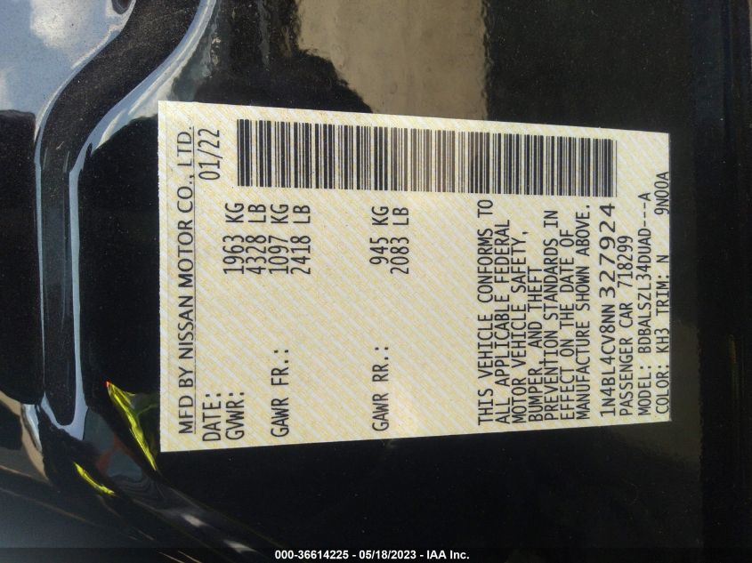 2022 NISSAN ALTIMA 2.5 SR - 1N4BL4CV8NN327924