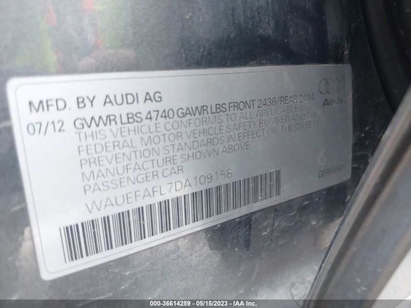 2013 AUDI A4 PREMIUM PLUS - WAUEFAFL7DA109158