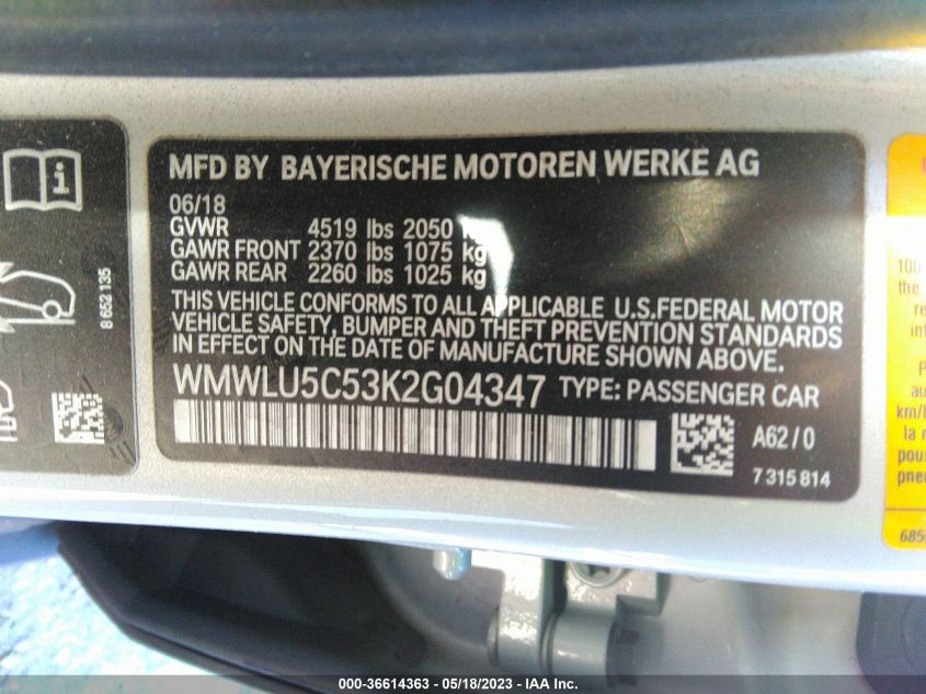 2019 MINI CLUBMAN COOPER S - WMWLU5C53K2G04347