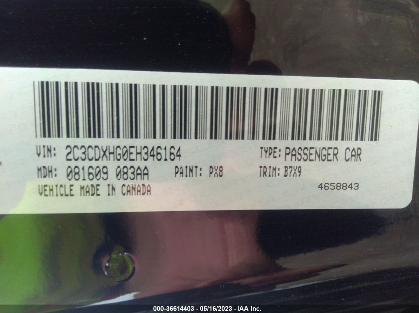 2014 DODGE CHARGER SXT - 2C3CDXHG0EH346164