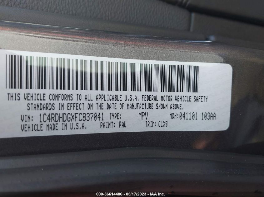 2015 DODGE DURANGO LIMITED - 1C4RDHDGXFC837041