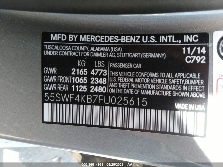 2015 MERCEDES-BENZ C-CLASS C 300 - 55SWF4KB7FU025615