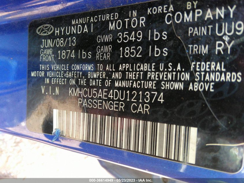2013 HYUNDAI ACCENT SE - KMHCU5AE4DU121374