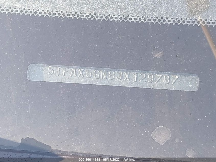 2018 TOYOTA TACOMA SR/SR5 - 5TFAX5GN8JX129787