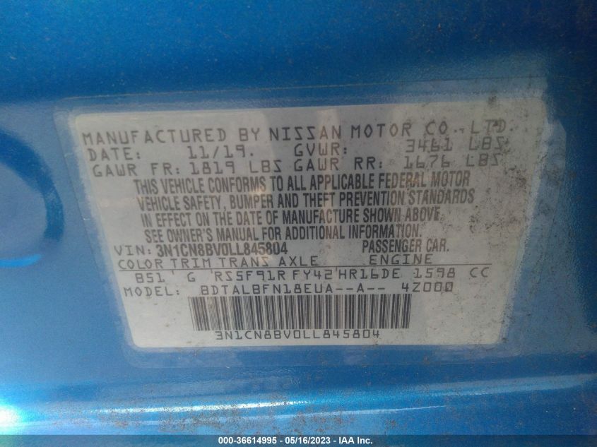 2020 NISSAN VERSA S - 3N1CN8BV0LL845804