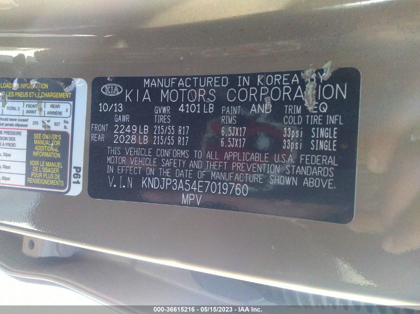 2014 KIA SOUL + - KNDJP3A54E7019760
