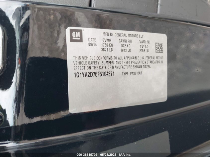 2015 CHEVROLET CORVETTE 1LT - 1G1YA2D76F1504371