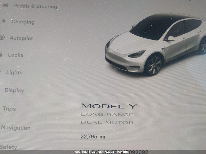 2021 TESLA MODEL Y LONG RANGE - 5YJYGDEE3MF092092