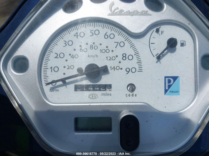 2007 VESPA LX 150 ZAPM448F275009400