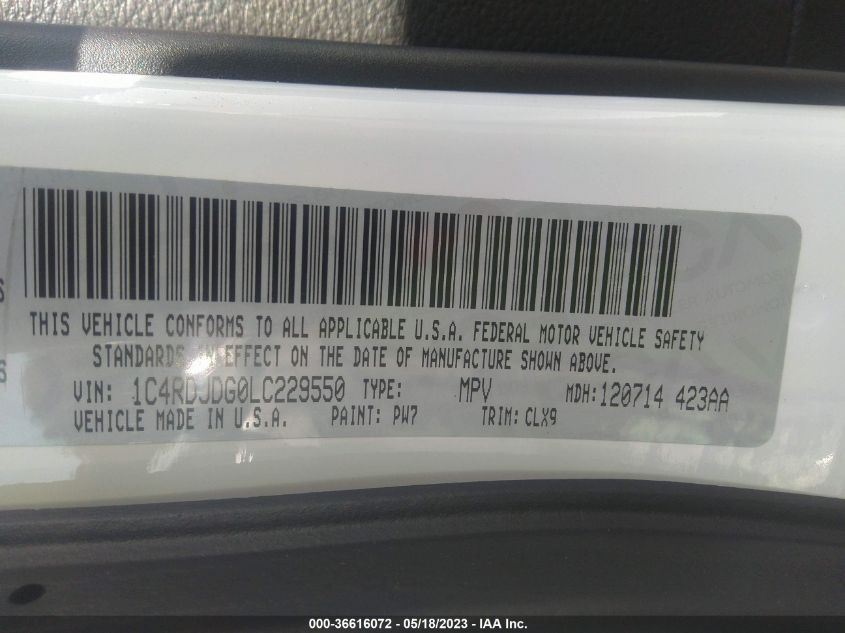 2020 DODGE DURANGO GT PLUS - 1C4RDJDG0LC229550