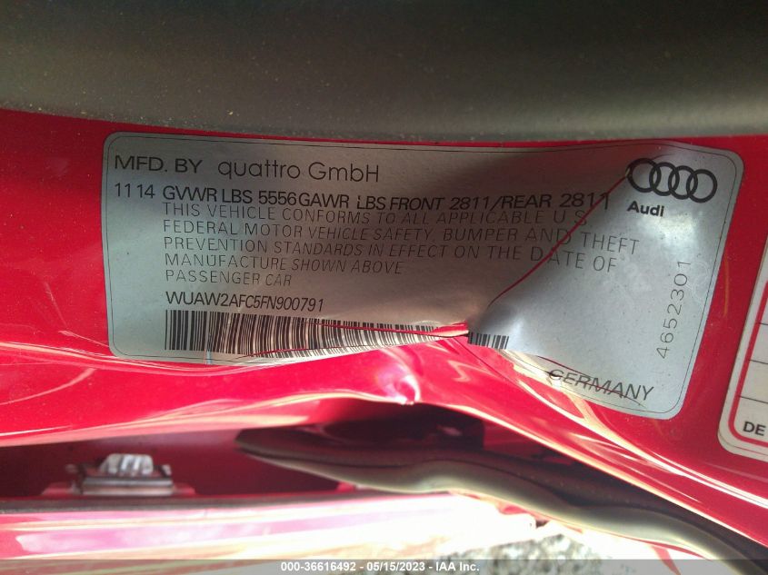 2015 AUDI RS 7 PRESTIGE - WUAW2AFC5FN900791