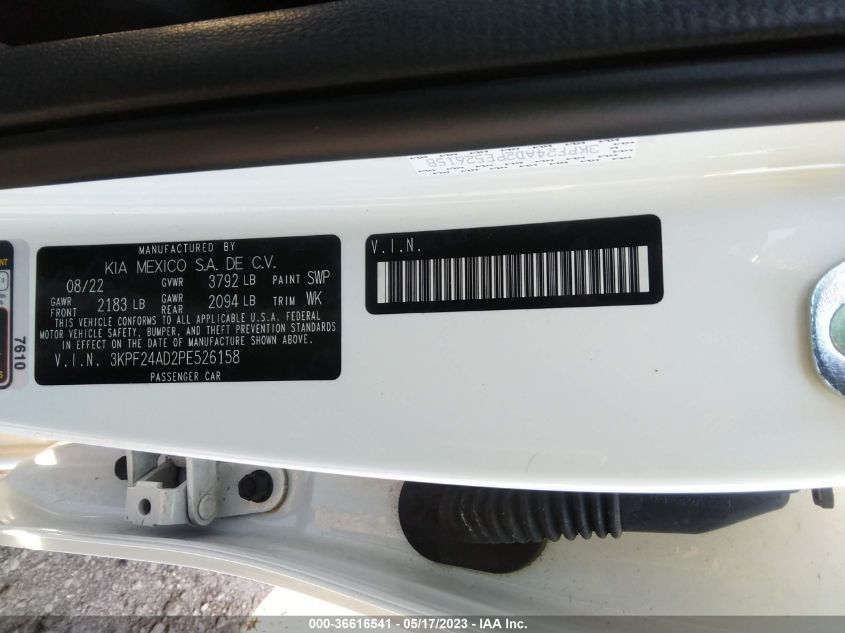 2023 KIA FORTE LXS - 3KPF24AD2PE526158