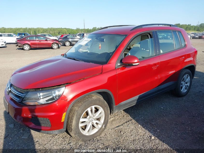 2016 VOLKSWAGEN TIGUAN S - WVGBV7AX1GW035289