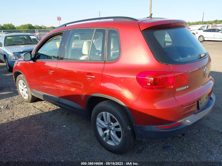 2016 VOLKSWAGEN TIGUAN S - WVGBV7AX1GW035289