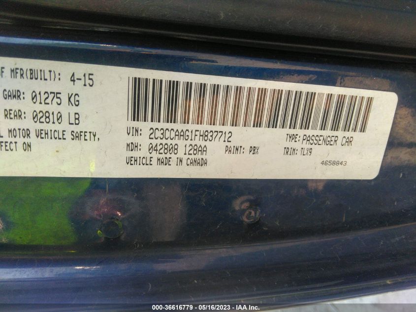 2015 CHRYSLER 300 LIMITED - 2C3CCAAG1FH837712
