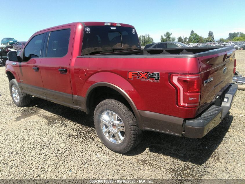 2015 FORD F-150 LARIAT - 1FTEW1EG6FKE22643