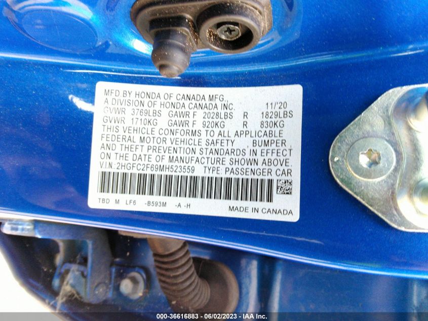 2021 HONDA CIVIC SEDAN LX - 2HGFC2F69MH523559