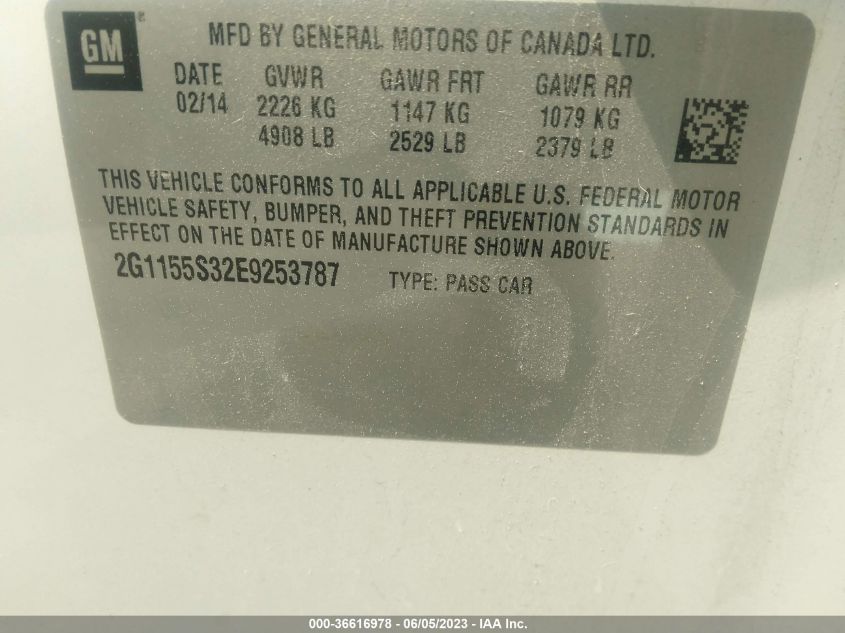 2014 CHEVROLET IMPALA LTZ - 2G1155S32E9253787