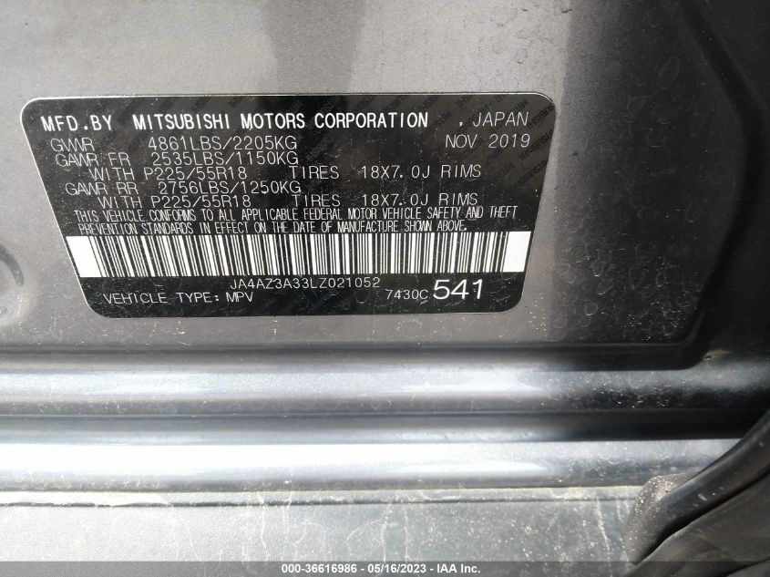 2020 MITSUBISHI OUTLANDER ES/SE/SEL/LE/SP - JA4AZ3A33LZ021052