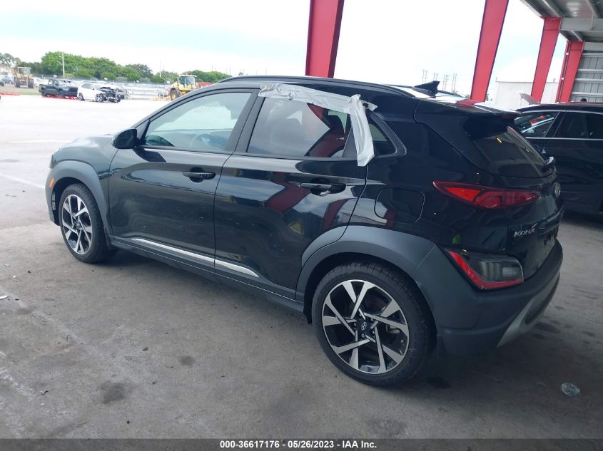 2022 HYUNDAI KONA LIMITED - KM8K53A39NU922928