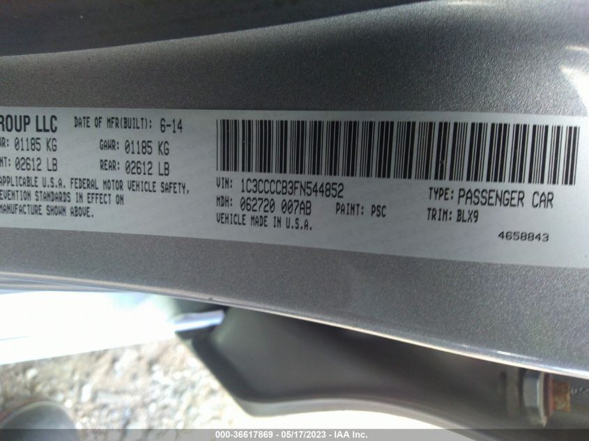 2015 CHRYSLER 200 C - 1C3CCCCB3FN544852