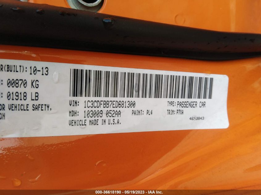 2014 DODGE DART SXT - 1C3CDFBB7ED681300