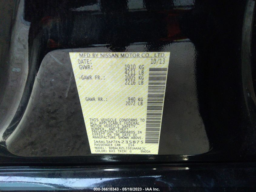 2014 NISSAN ALTIMA 2.5 S - 1N4AL3AP7EN235875