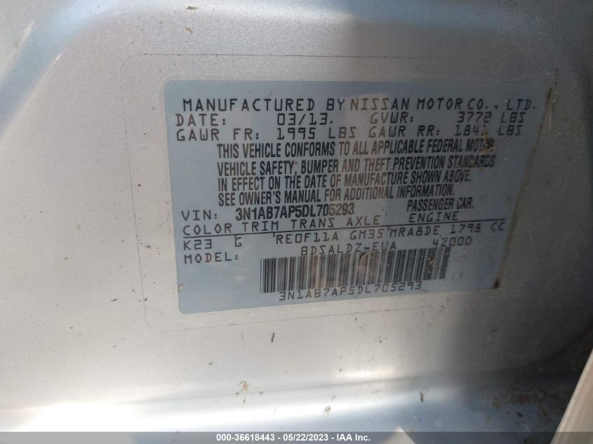 2013 NISSAN SENTRA SV - 3N1AB7AP5DL705293