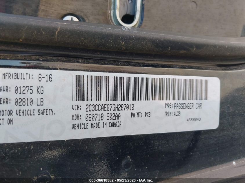 2016 CHRYSLER 300 300C - 2C3CCAEG7GH287010