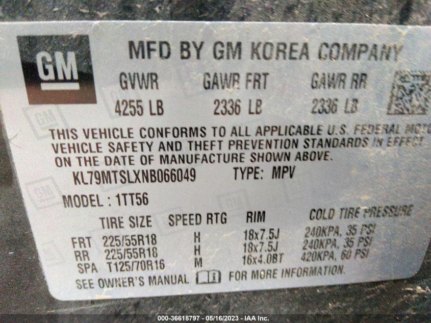 2022 CHEVROLET TRAILBLAZER RS - KL79MTSLXNB066049