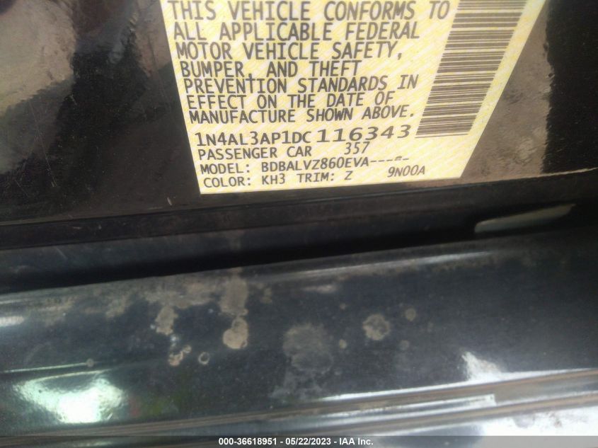 2013 NISSAN ALTIMA 2.5 SL - 1N4AL3AP1DC116343