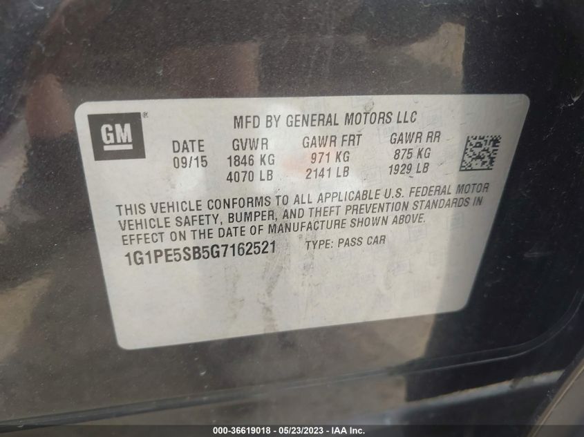 2016 CHEVROLET CRUZE LIMITED LT - 1G1PE5SB5G7162521