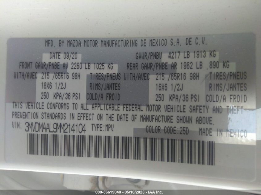2021 MAZDA CX-30 2.5 S - 3MVDMAAL9MM214104