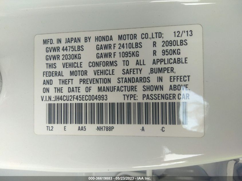 2014 ACURA TSX - JH4CU2F45EC004993