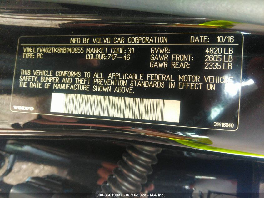 2017 VOLVO S60 INSCRIPTION - LYV402TK8HB140855