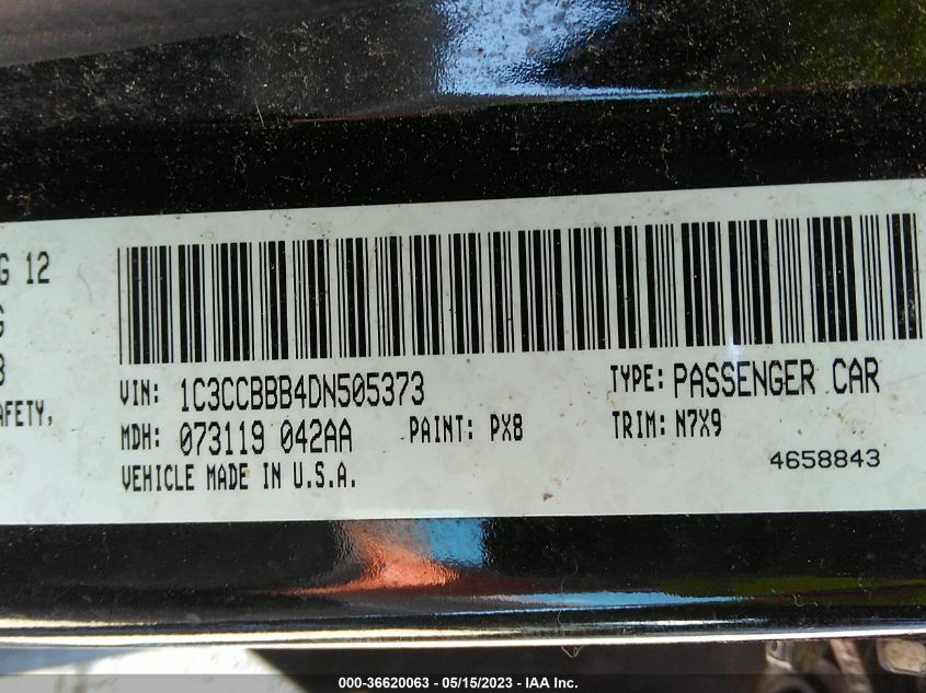 2013 CHRYSLER 200 TOURING - 1C3CCBBB4DN505373