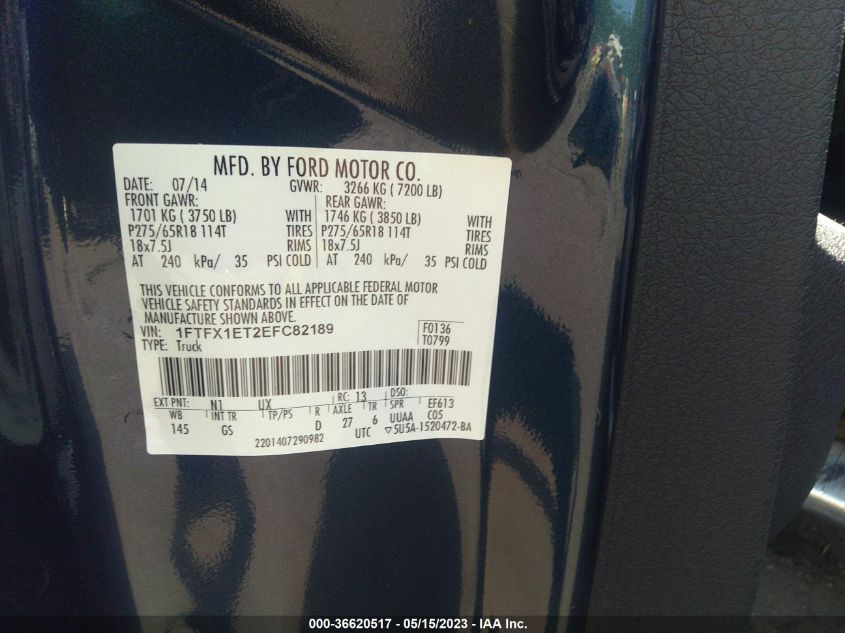 2014 FORD F-150 XL/XLT/LARIAT/FX4 - 1FTFX1ET2EFC82189
