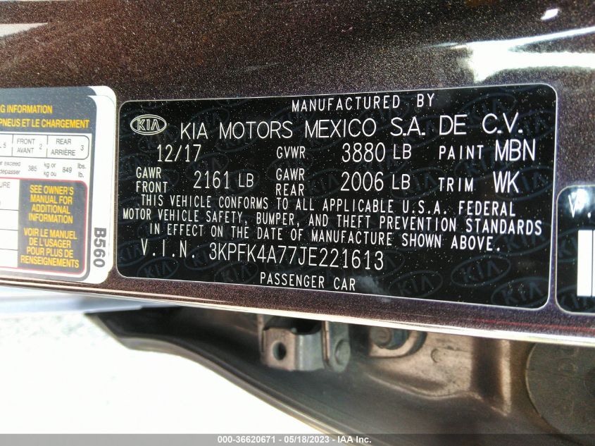 2018 KIA FORTE LX - 3KPFK4A77JE221613