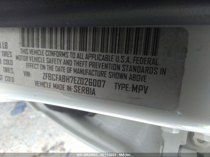 2014 FIAT 500L EASY - ZFBCFABH7EZ026007