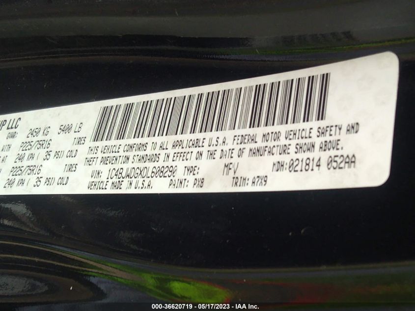 2013 JEEP WRANGLER UNLIMITED SPORT - 1C4BJWDGXDL608290
