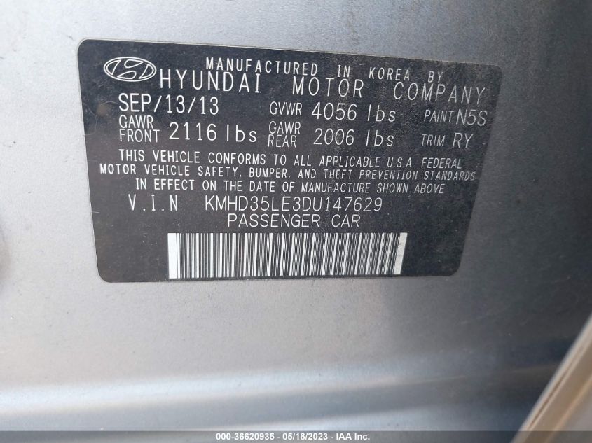 2013 HYUNDAI ELANTRA GT - KMHD35LE3DU147629