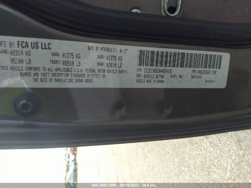 2017 CHRYSLER 300 300S ALLOY EDITION - 2C3CCABG3HH624181