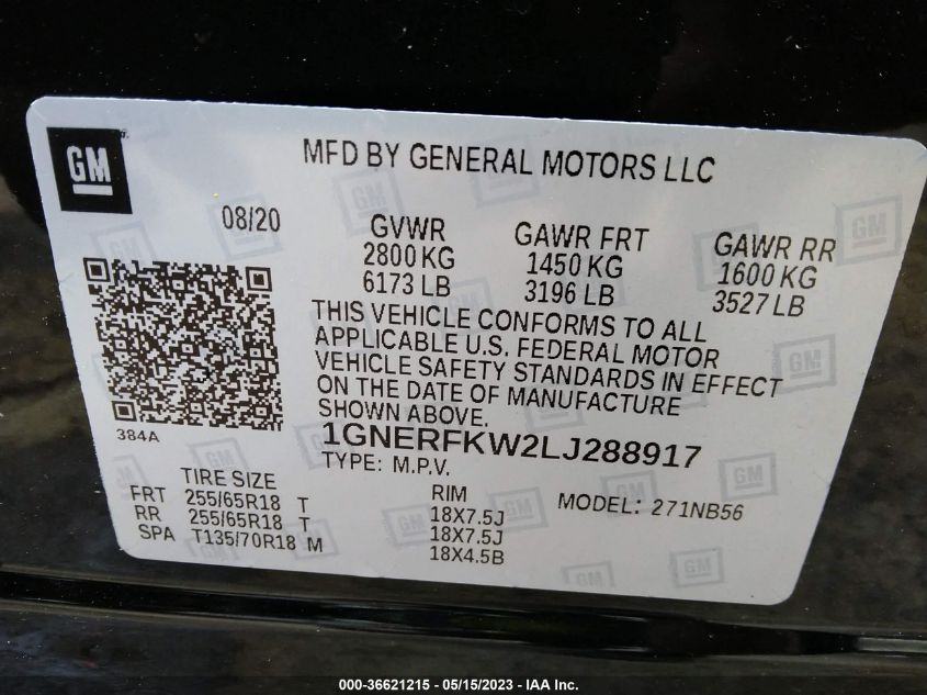 2020 CHEVROLET TRAVERSE LS - 1GNERFKW2LJ288917