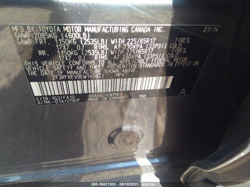 2014 TOYOTA RAV4 XLE - 2T3RFREV9EW140923