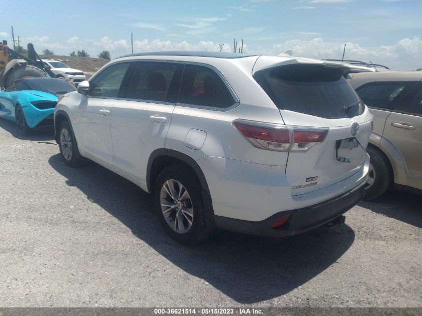 2015 TOYOTA HIGHLANDER XLE - 5TDJKRFH4FS134483